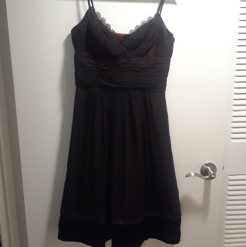 Laundry dress red with black overlay and velvet.